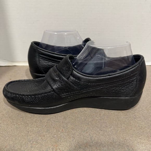 SAS Men’s Leather Mock Penny Loafers Size 7.5 Black Slip On Shoes Hand Sewn USA main image 7